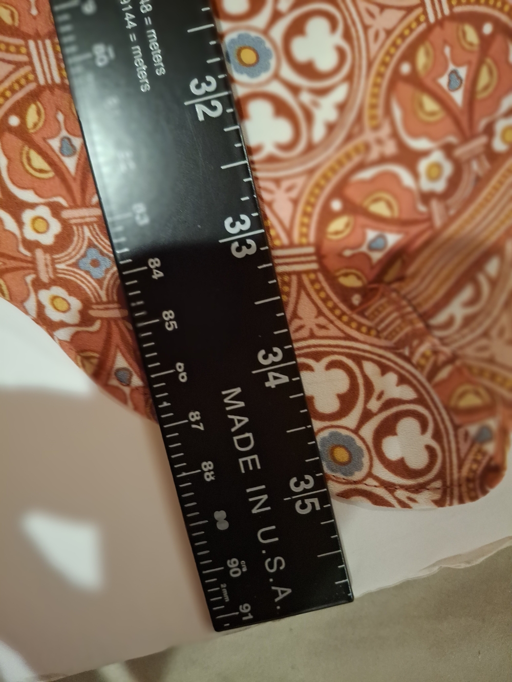 Max Studio Rust and Cream Printed Tie-Front Top - Picture 14 of 16